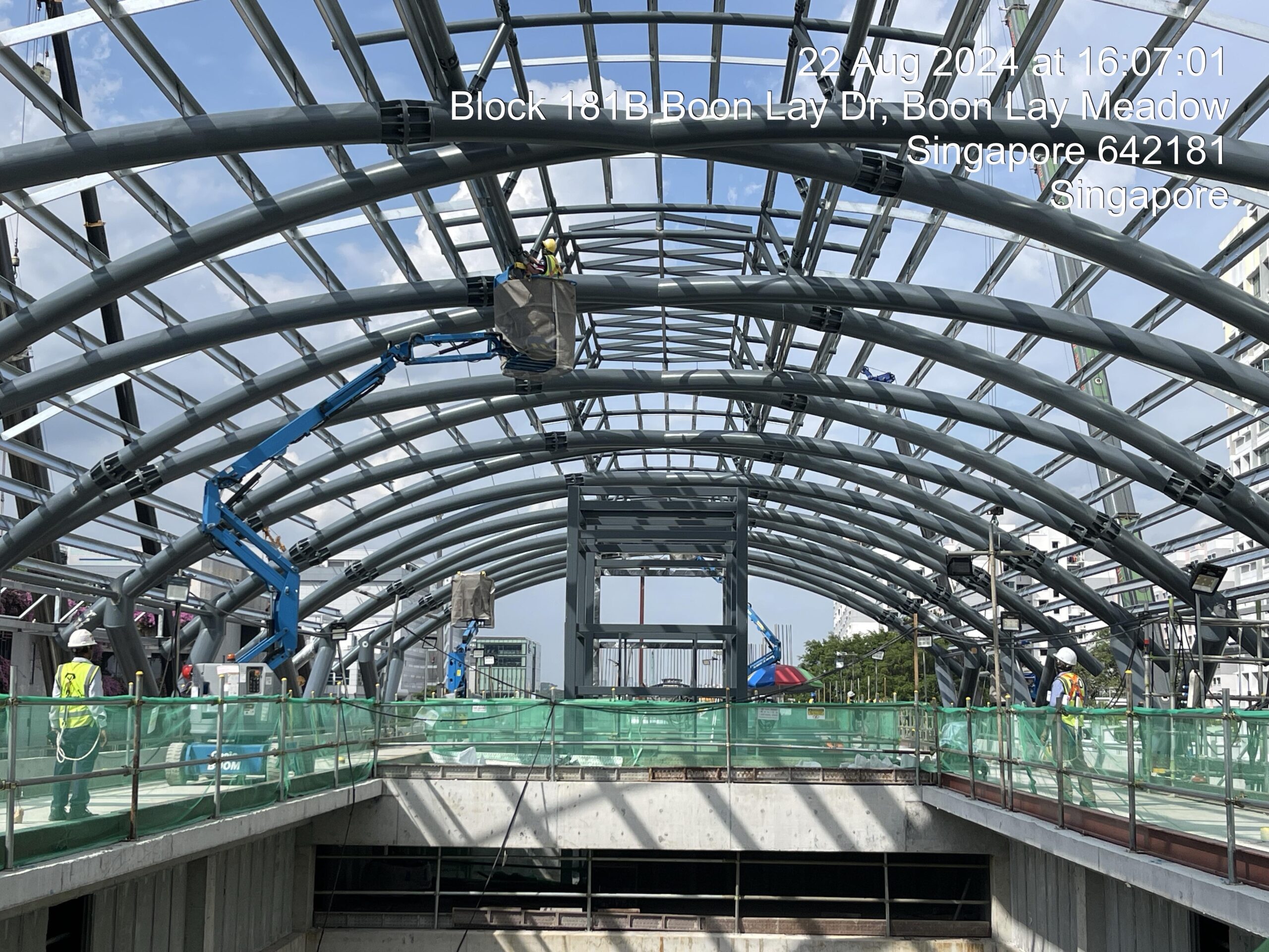 On-going installations of Jurong West J105 JS6 & JS7 Main Station Roofs Entrances and Linkways